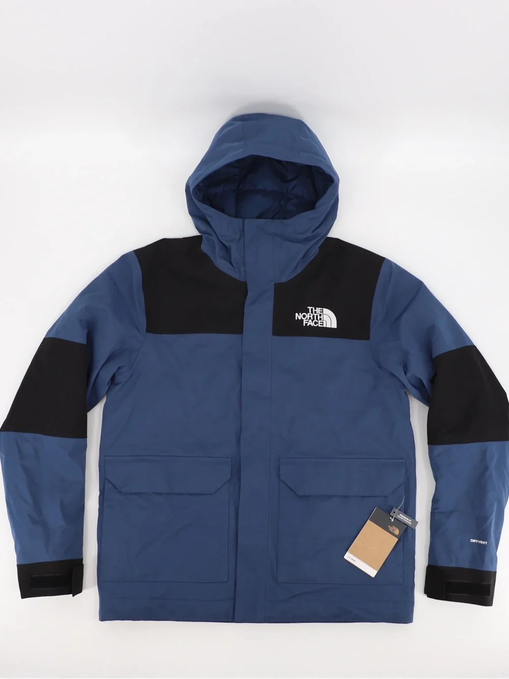 New The North Face Men’s Medium Cypress Insulated Parka Blue Black Authentic